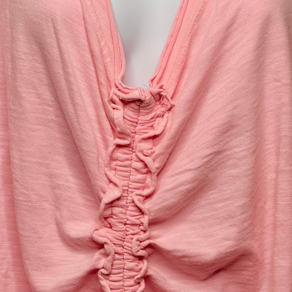Bluevelvet Tunic Dress Womens S/M Pink Ruched Drawstring Slub Cotton - Picture 5 of 11